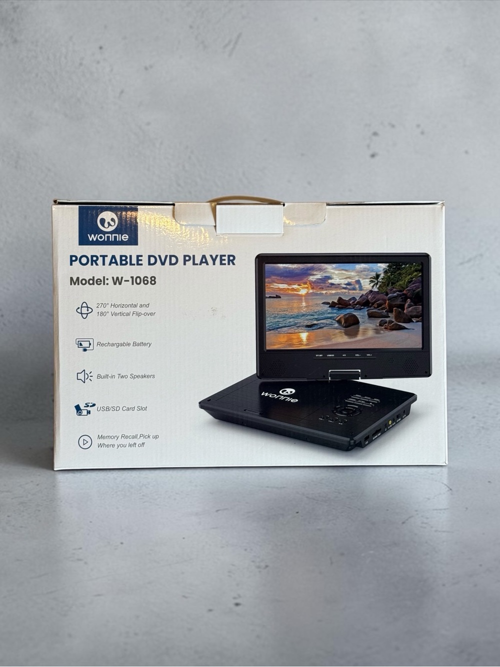 🫶🏻 Wonnie Portable DVD Player W-1068 in Black New in Box Never Used